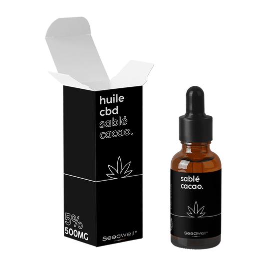 HUILE DE CBD 5%-500MG SEEDWELL® SABLÉ CACAO